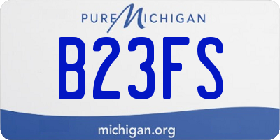 MI license plate B23FS