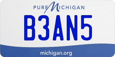 MI license plate B3AN5