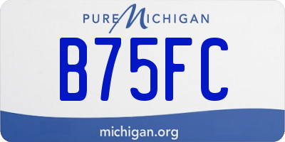 MI license plate B75FC