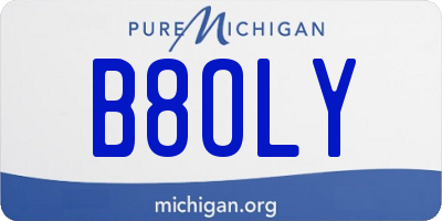 MI license plate B8OLY