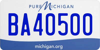 MI license plate BA40500