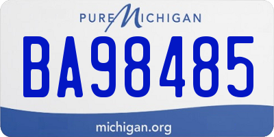 MI license plate BA98485