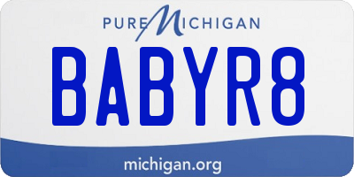 MI license plate BABYR8