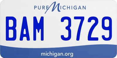 MI license plate BAM3729