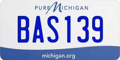 MI license plate BAS139