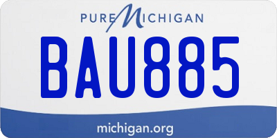 MI license plate BAU885