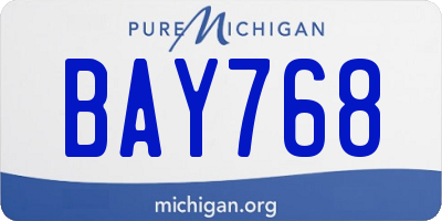 MI license plate BAY768