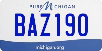 MI license plate BAZ190