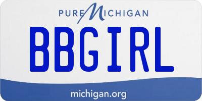 MI license plate BBGIRL