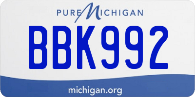 MI license plate BBK992