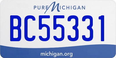 MI license plate BC55331