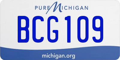 MI license plate BCG109