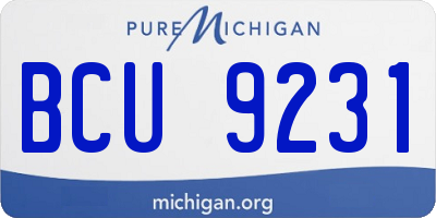 MI license plate BCU9231