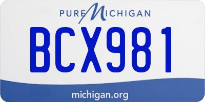 MI license plate BCX981