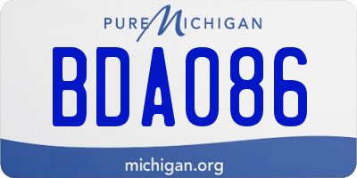 MI license plate BDA086