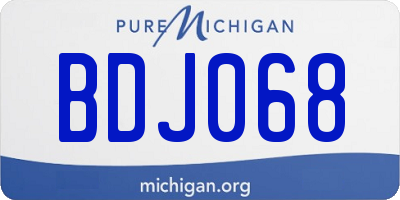 MI license plate BDJ068