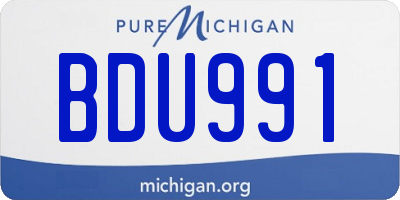 MI license plate BDU991