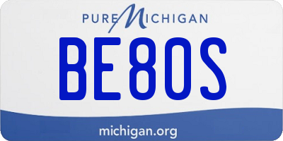 MI license plate BE80S