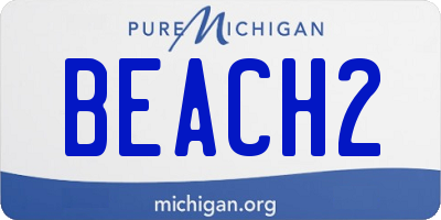 MI license plate BEACH2