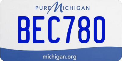 MI license plate BEC780