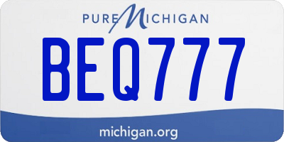 MI license plate BEQ777