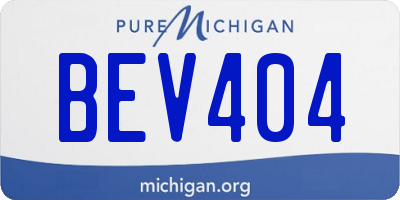 MI license plate BEV404