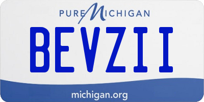 MI license plate BEVZII