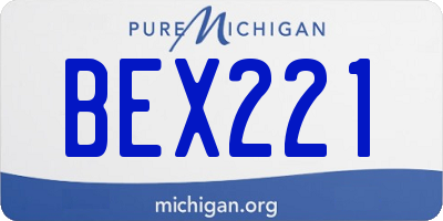 MI license plate BEX221