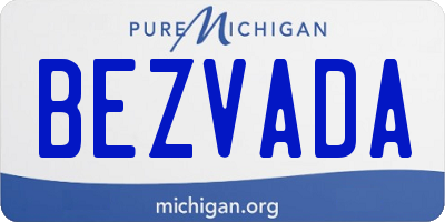 MI license plate BEZVADA