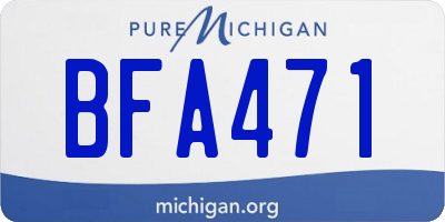 MI license plate BFA471