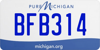 MI license plate BFB314