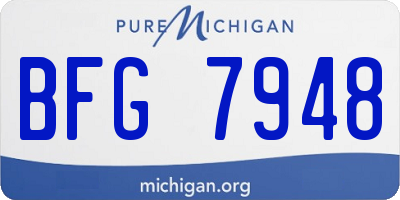 MI license plate BFG7948