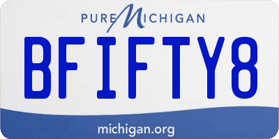 MI license plate BFIFTY8