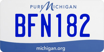 MI license plate BFN182