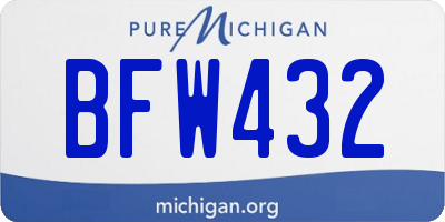 MI license plate BFW432