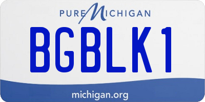 MI license plate BGBLK1