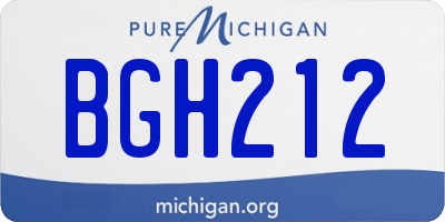 MI license plate BGH212