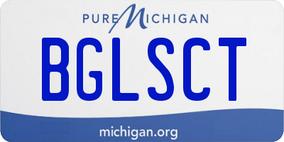 MI license plate BGLSCT