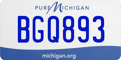 MI license plate BGQ893