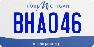 MI license plate BHA046