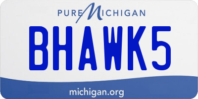 MI license plate BHAWK5