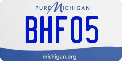 MI license plate BHF05