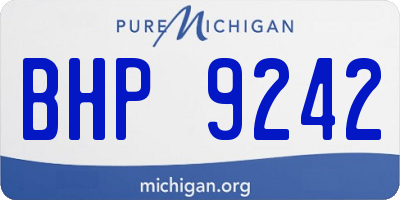 MI license plate BHP9242