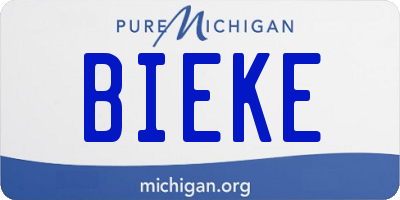 MI license plate BIEKE