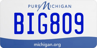 MI license plate BIG809