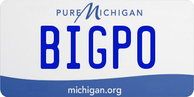 MI license plate BIGP0