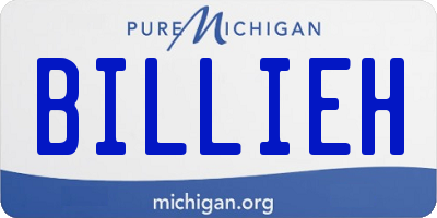 MI license plate BILLIEH