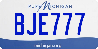 MI license plate BJE777