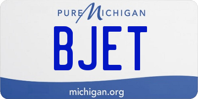 MI license plate BJET