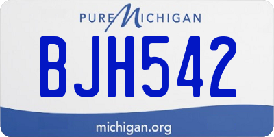 MI license plate BJH542